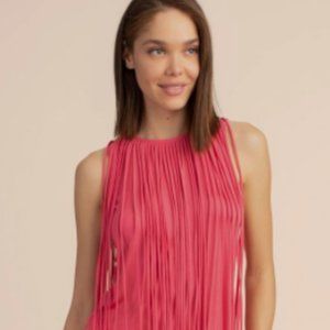 MANGO Pink Fringed Tank top size XS
